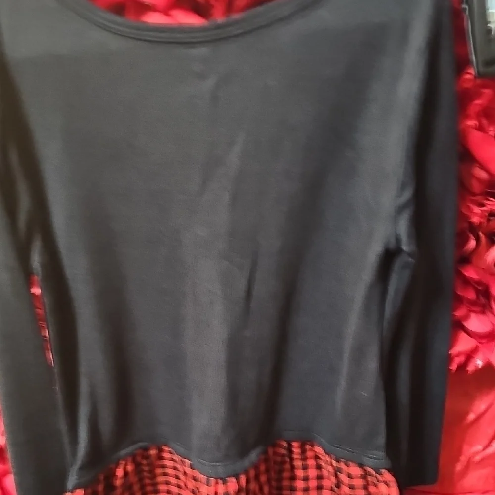 Carter's NWT Girls Black and Red Checkered Leggings Set Size 5T Top & 6-6X Pants